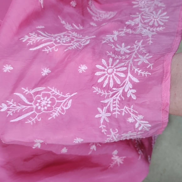 02530 Uncommon Threads + J. Jill pink embroidery blouse 2X - Picture 9 of 14